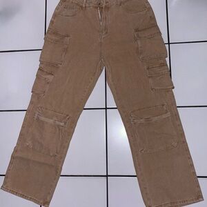 SHEIN Tan Cargo Pants with Utility Pockets